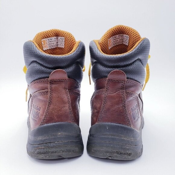 Timberland Pro 358 Work Boots Womens 8.5 Brown Leather Ankle Lace Up Waterproof - Picture 4 of 13